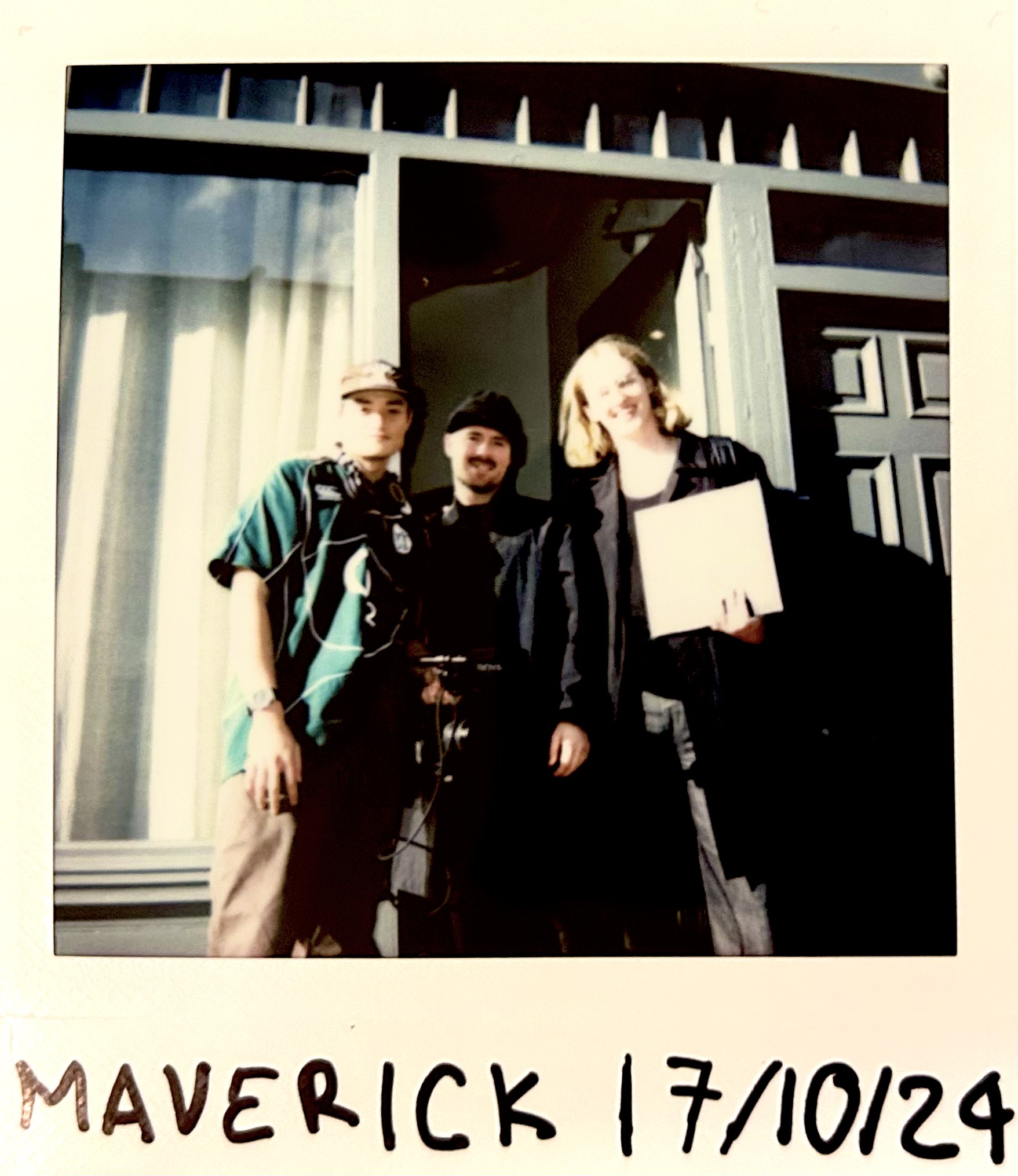 Hugo Harvey with Maverick Sabre after the interview, 17 October 2024