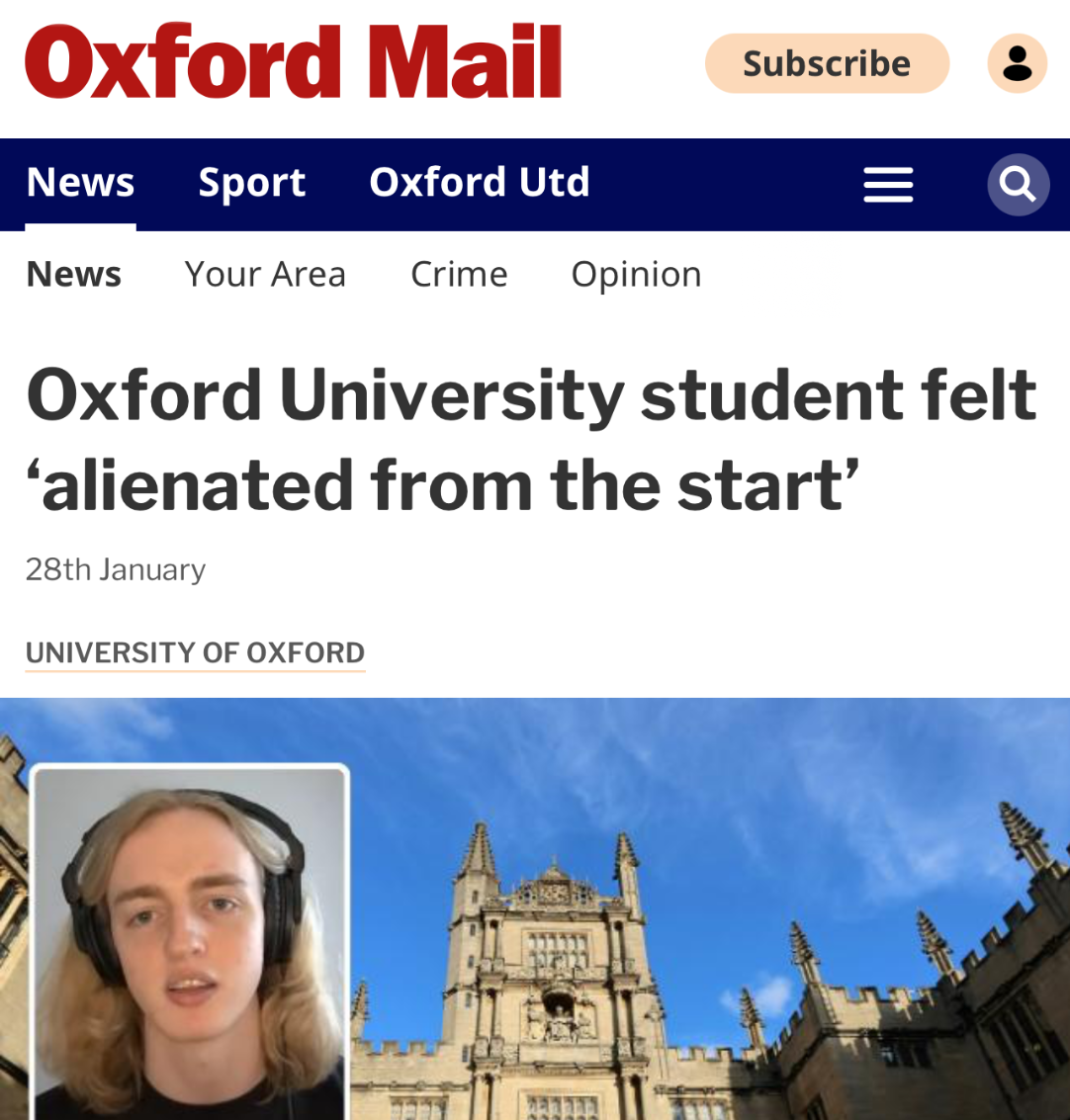 Oxford Mail picks up the Irishman at Oxford piece